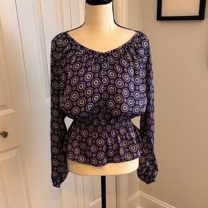 Michael Kors Elegant Purple Patterned Women's Top